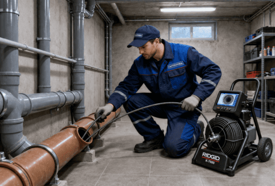 Устранение засора в подвале